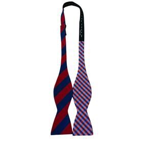 Saddlebred Men's Bow Tie 100% Silk Striped Print Multicolor